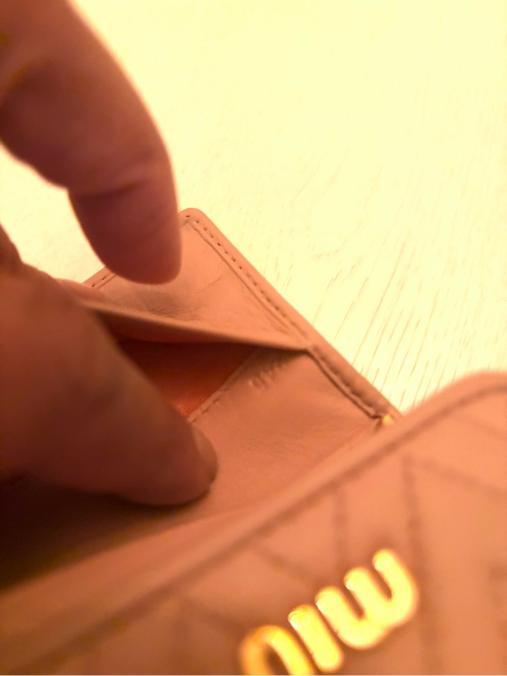 Miu Miu Quilted Blush Pink Leather Key Case with Gold Logo - Picture 6 of 12
